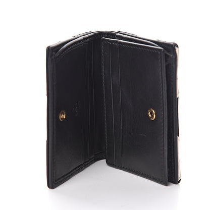 Gucci Calfskin Matelasse GG Marmont Card Case Wallet Black White 5 of 13