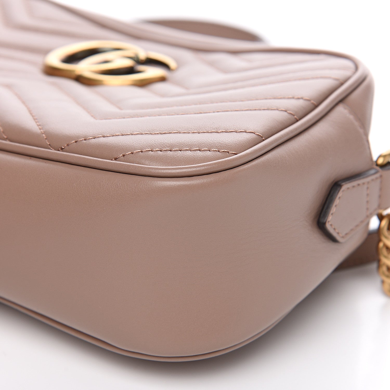Gucci Calfskin Matelasse Small GG Marmont Chain Shoulder Bag Porcelain Rose 9 of 11