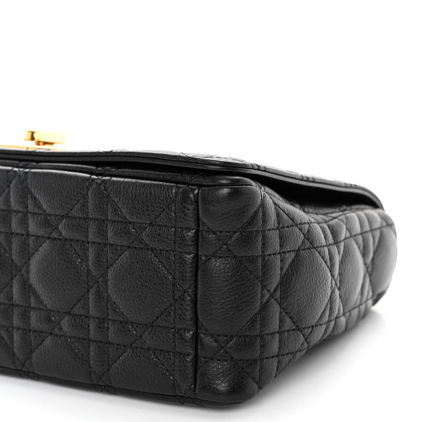 Calfskin Cannage Medium Caro Bag Black