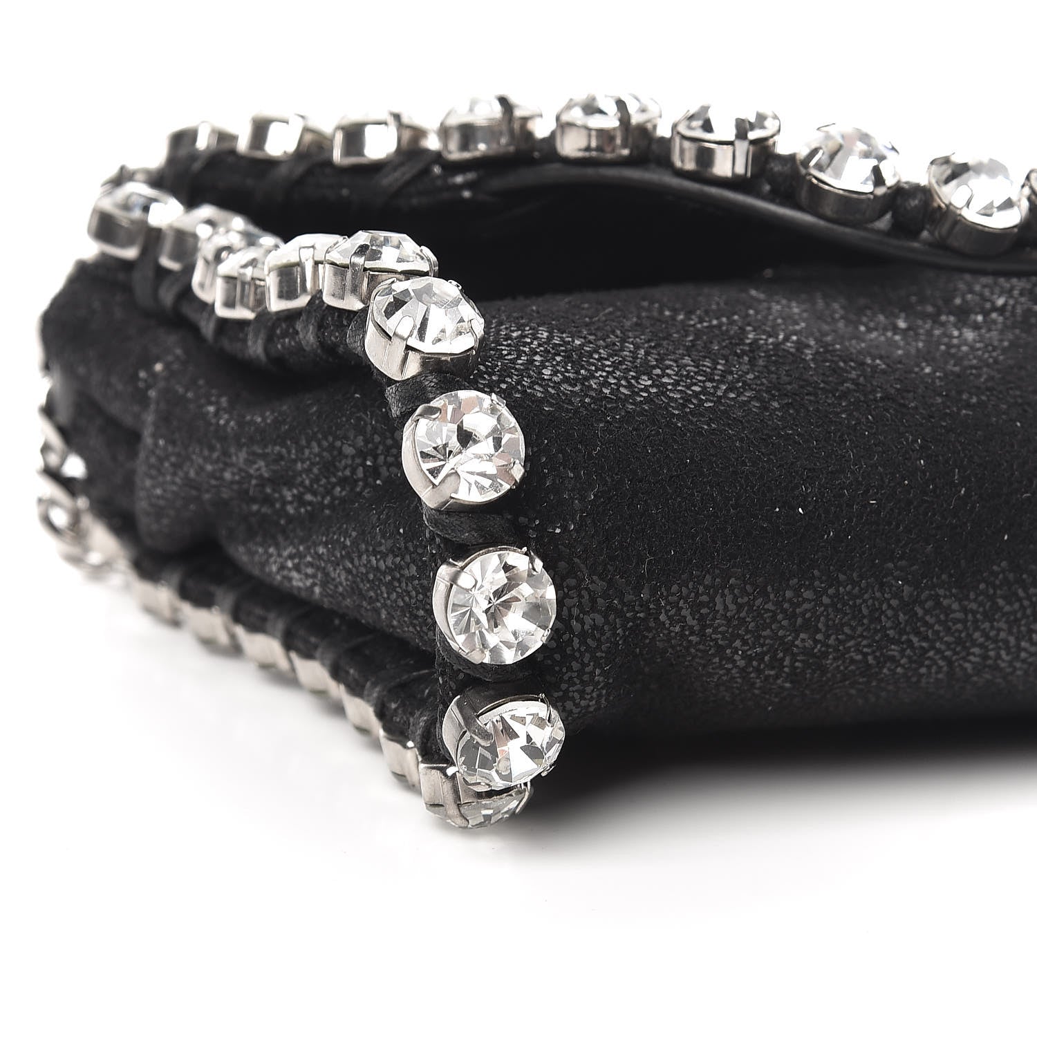 Stella McCartney Shaggy Deer Tiny Fold Over Falabella Crystal Crossbody Black 9 of 11