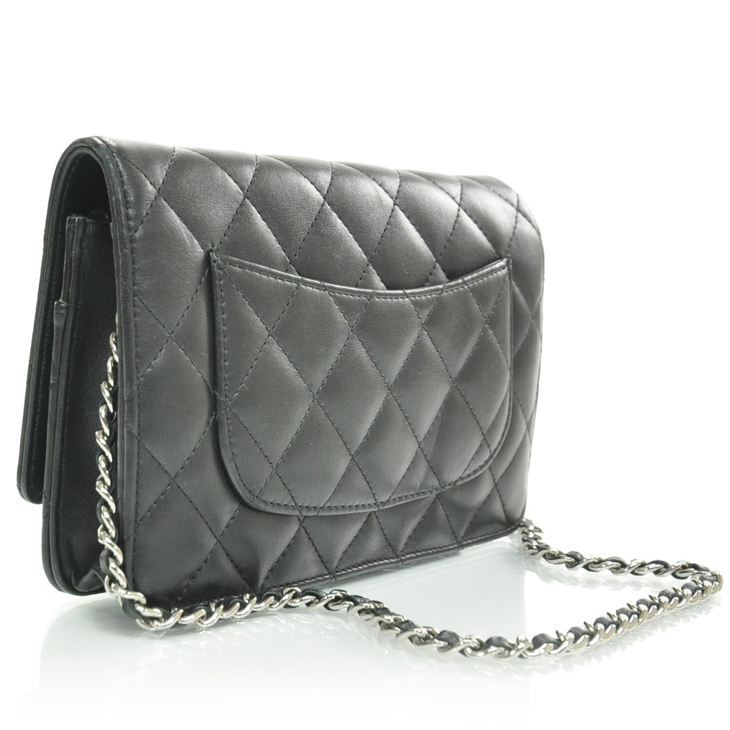 Chanel Lambskin Quilted Wallet On Chain WOC Black 3 of 10