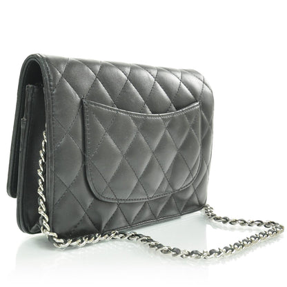 Chanel Lambskin Quilted Wallet On Chain WOC Black 3 of 10