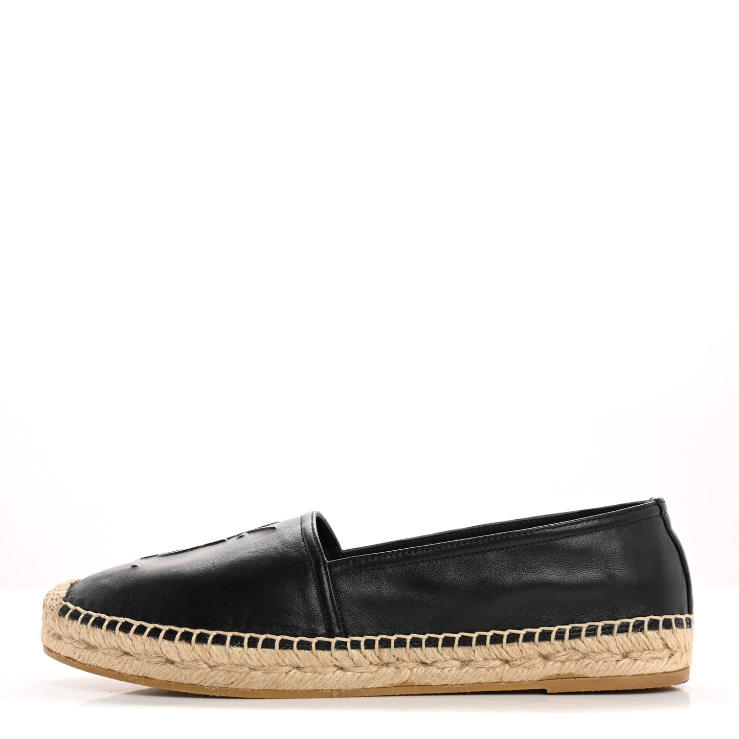 Lambskin Monogram Espadrilles 37 Black