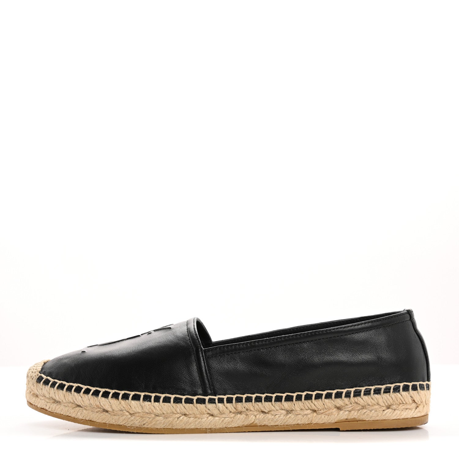 Saint Laurent Lambskin Monogram Espadrilles 37 Black 1 of 13