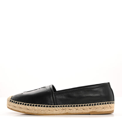 Saint Laurent Lambskin Monogram Espadrilles 37 Black 1 of 13