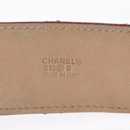 Chanel Caviar Quilted CC Belt 95 38 Red 4 of 11