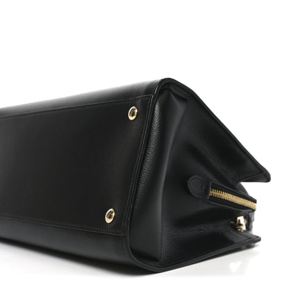 Salvatore Ferragamo Hammered Calfskin Today Satchel Black 9 of 9
