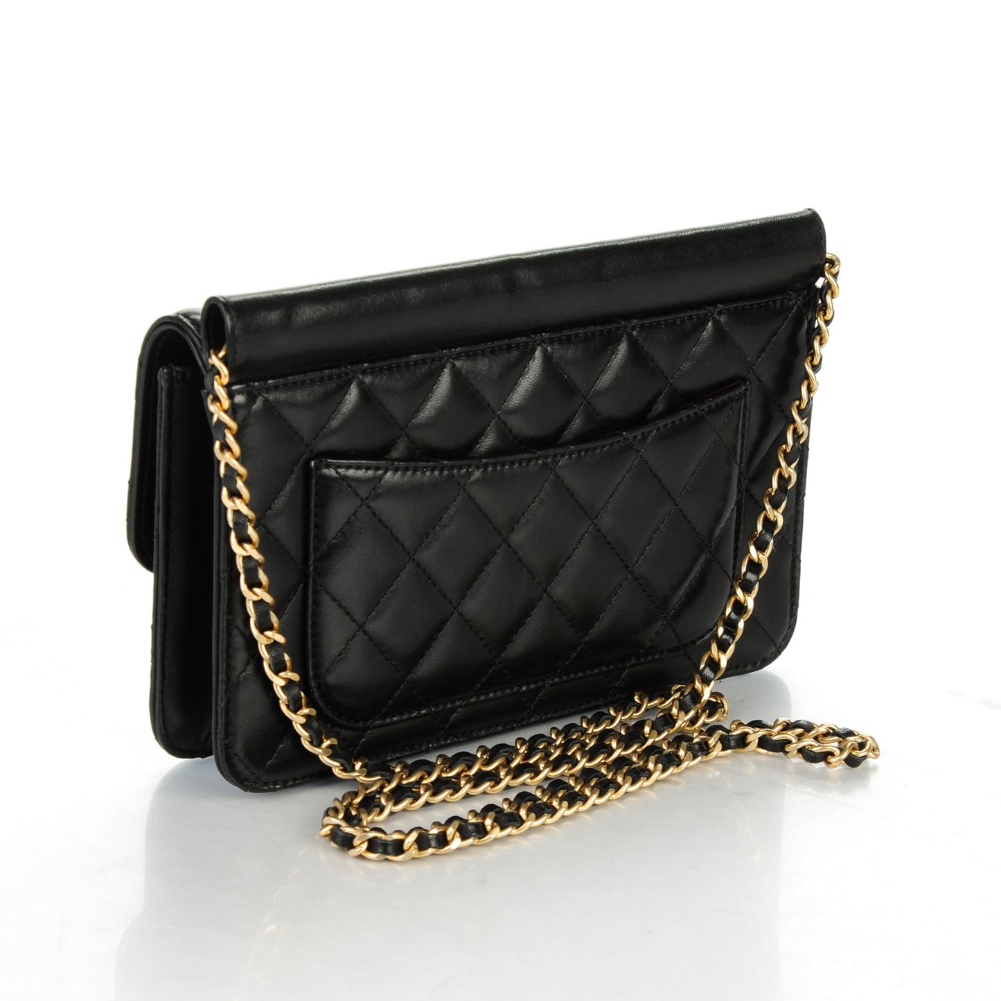 Lambskin Quilted Medium Crossing Times Flap Black