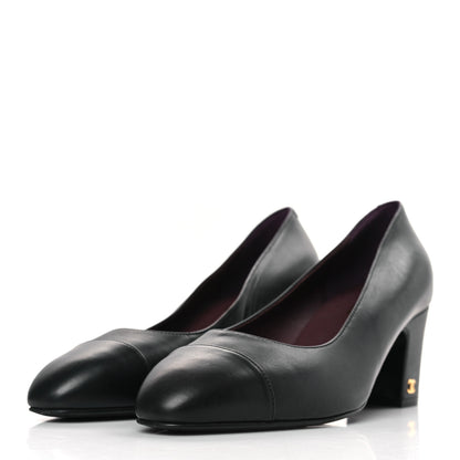 Chanel Lambskin Cap Toe CC Pumps 39 Black 3 of 8