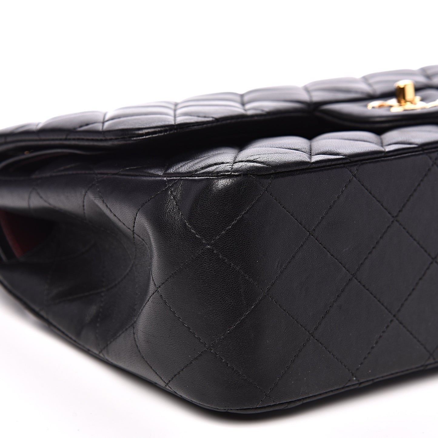 Lambskin Quilted Jumbo Double Flap Black