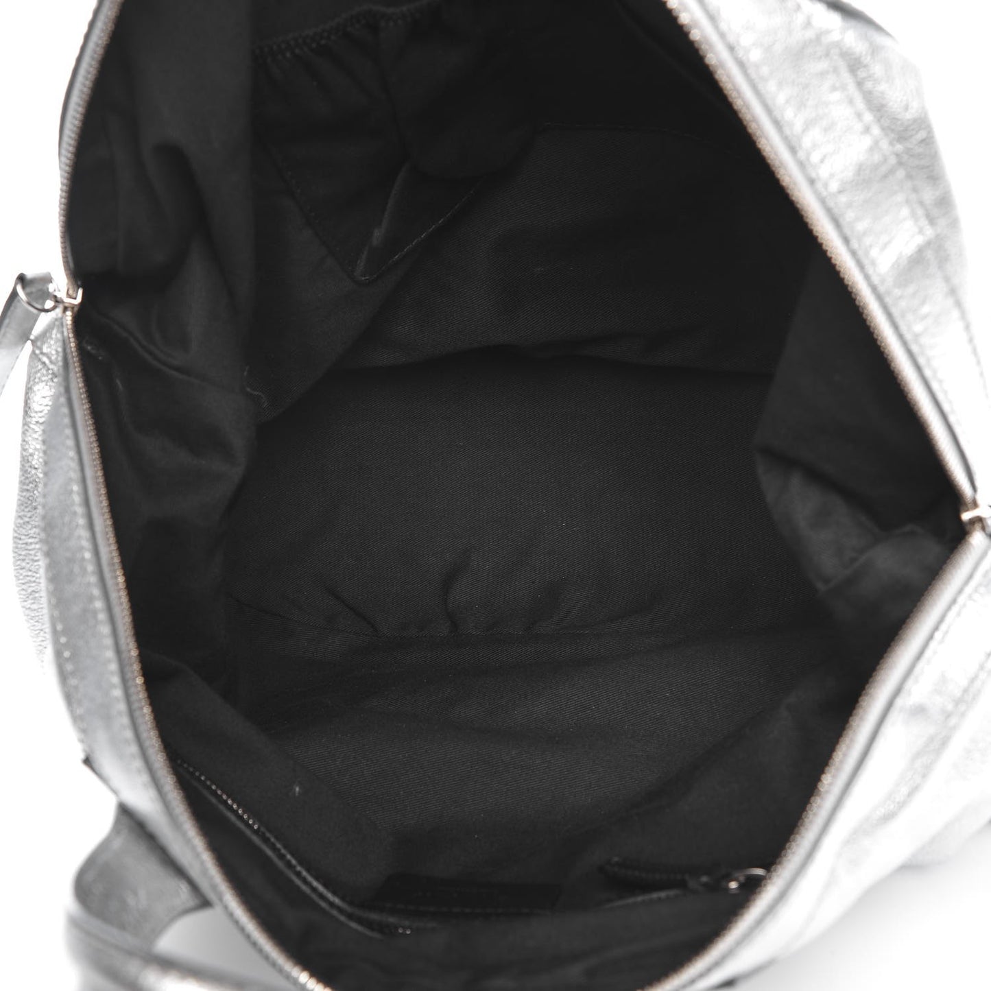 Metallic Calfskin Medium Nightingale Silver