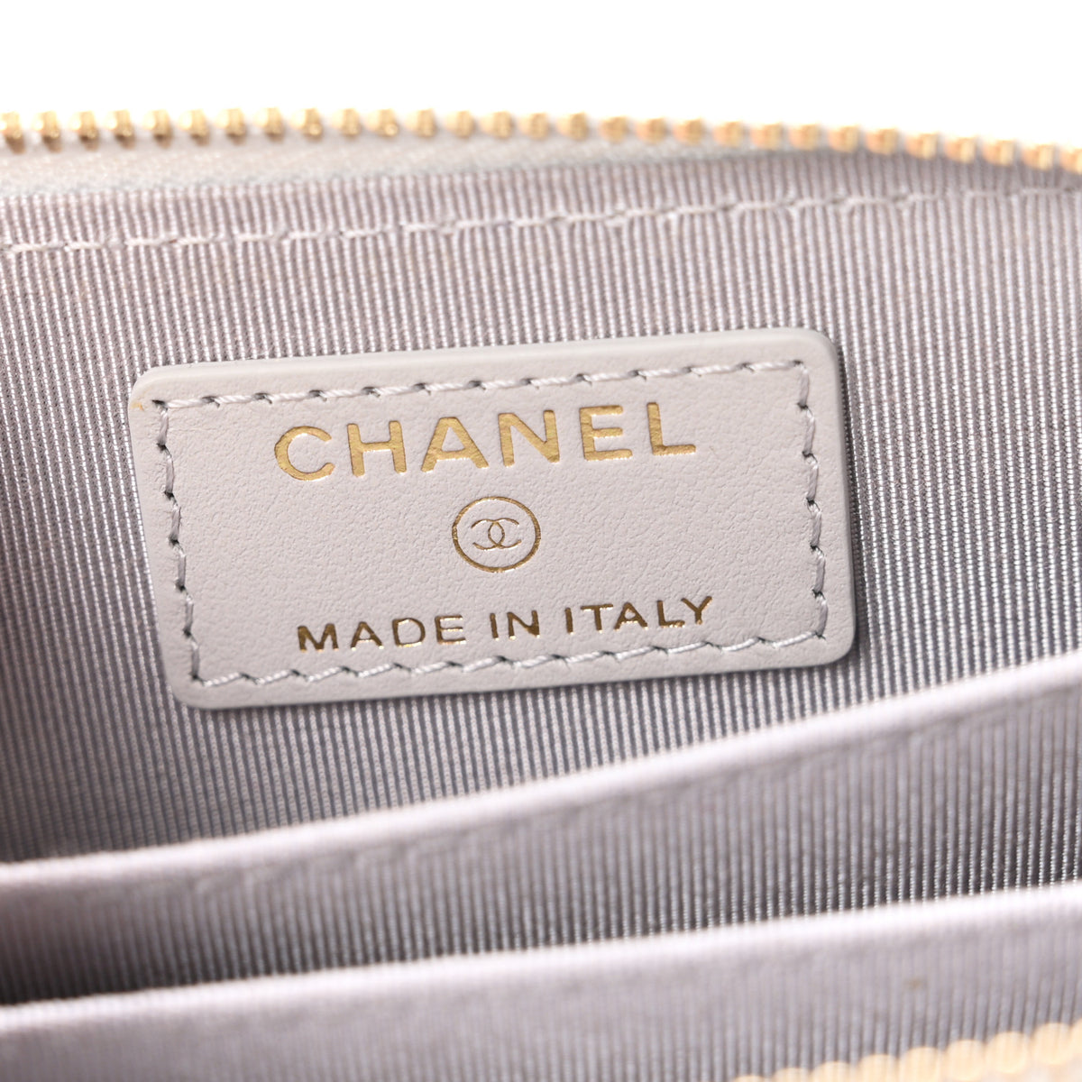 Chanel Caviar Quilted Zip Coin Purse Grey 6 of 8