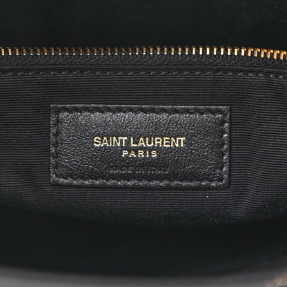 Saint Laurent Grain de Poudre Matelasse Chevron Medium Tribeca Shopping Bag Black 7 of 11