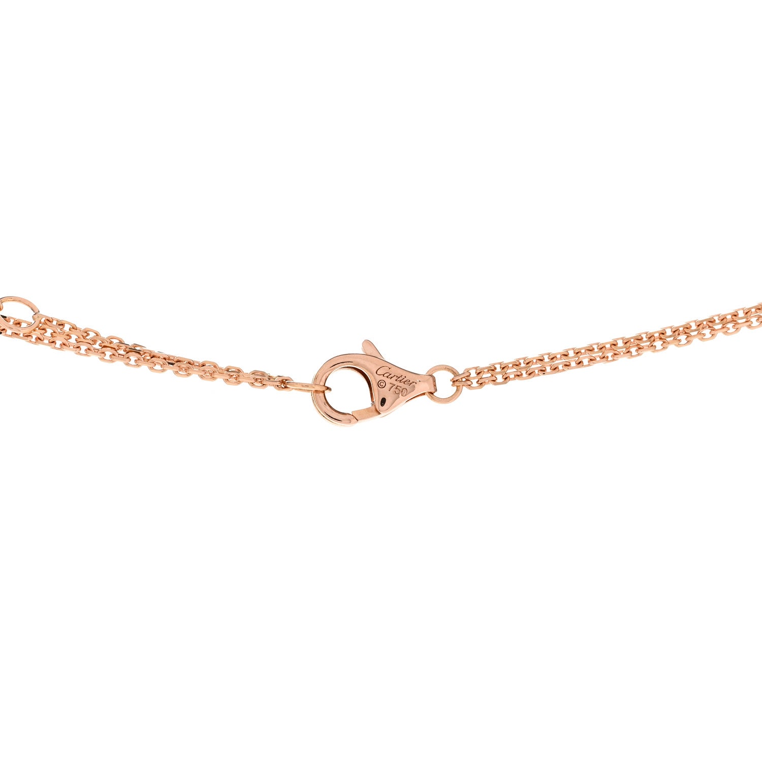 Cartier 18K Pink Yellow White Gold Trinity Double Chain Pendant Necklace 4 of 5