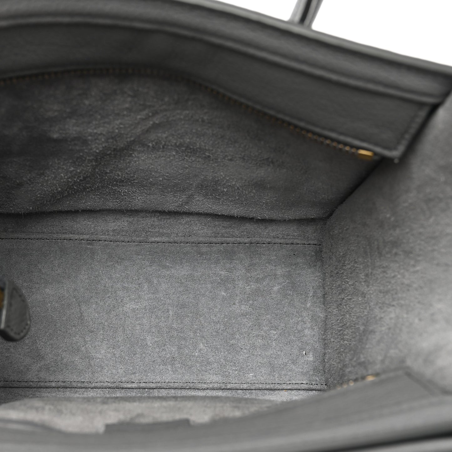 Drummed Calfskin Nano Luggage Kohl