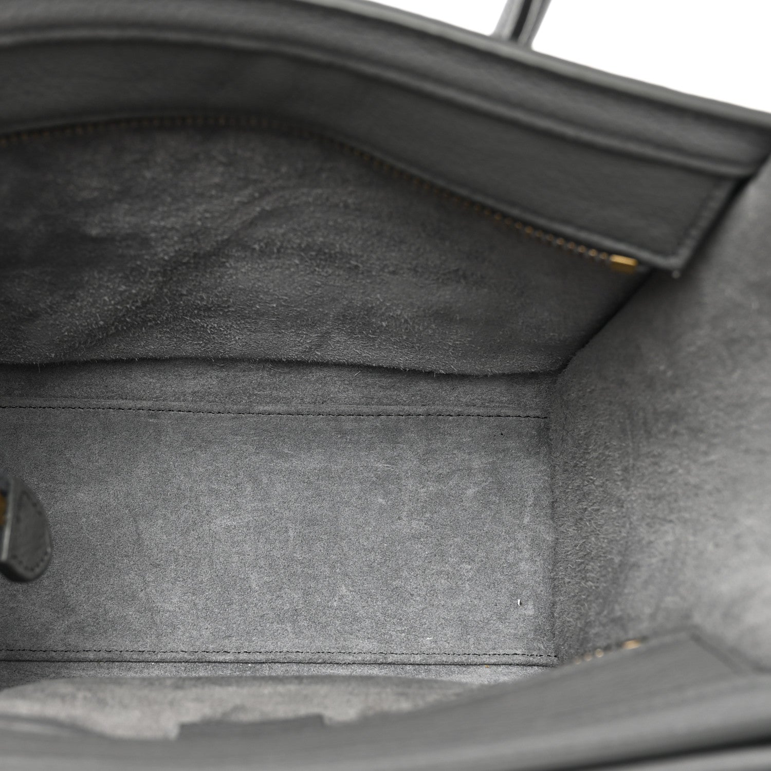 Celine Drummed Calfskin Nano Luggage Kohl 6 of 10