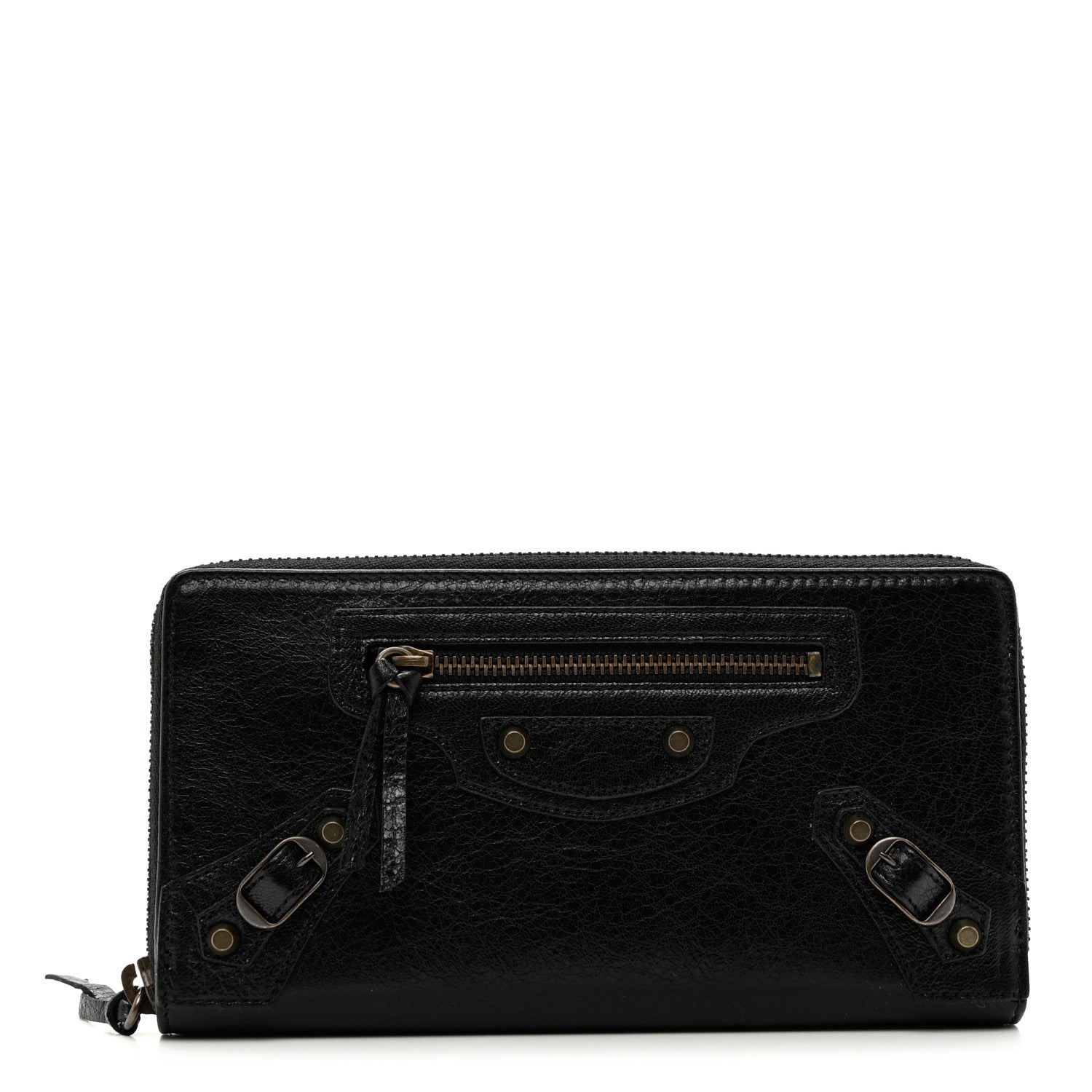 Balenciaga Agneau Classic Hardware Continental Zip Around Wallet Black 1 of 9