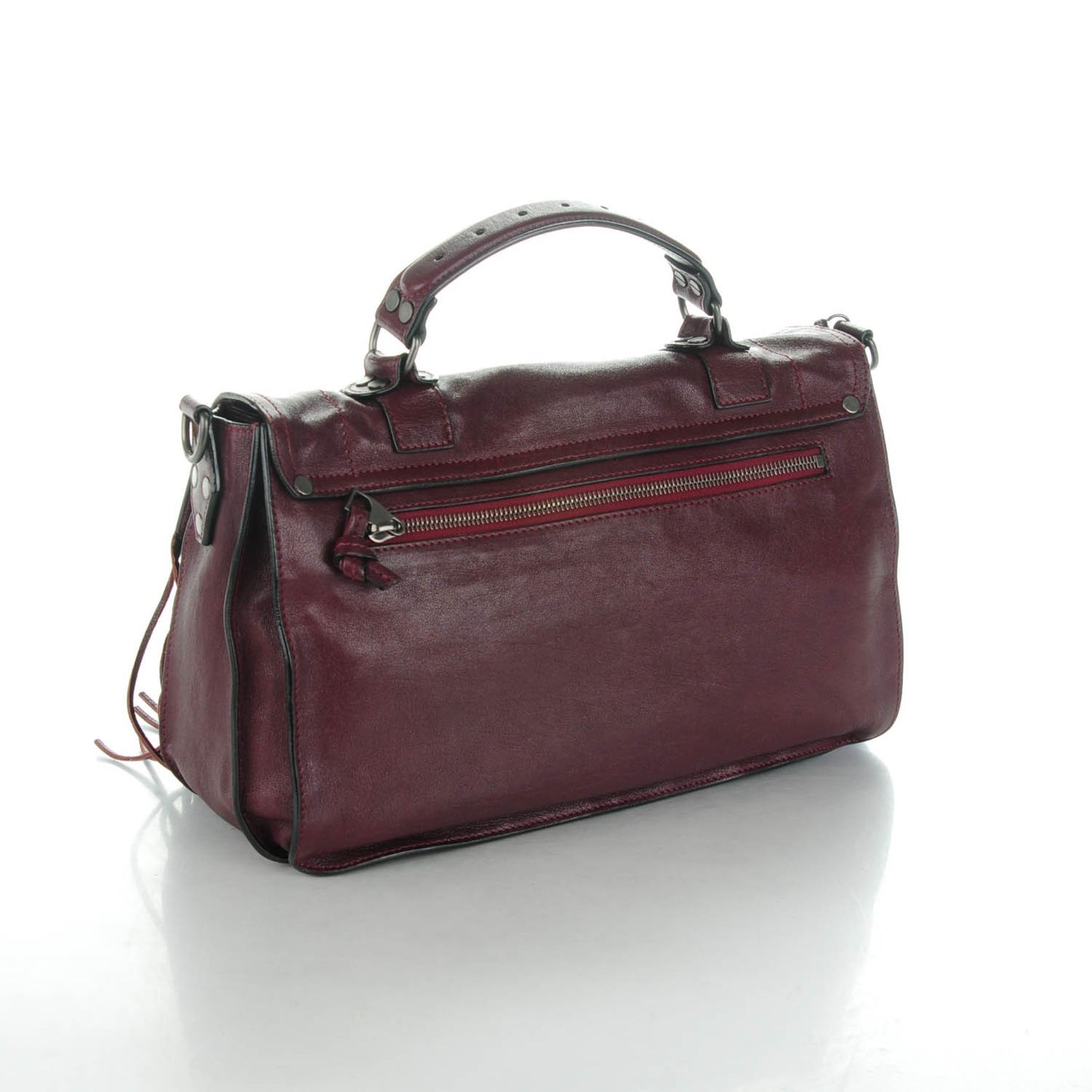 Lambskin Fringe PS1 Medium Satchel Burgundy