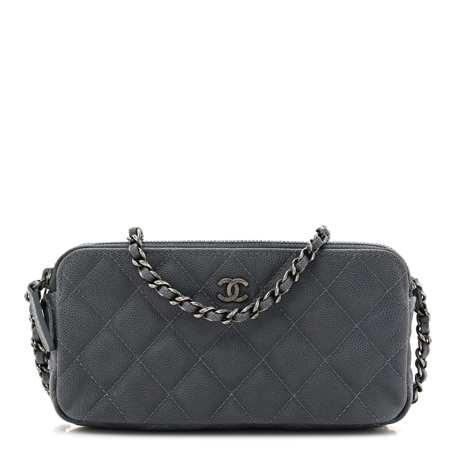 Chanel Caviar Quilted Small Clutch With Chain Grey 1 of 13