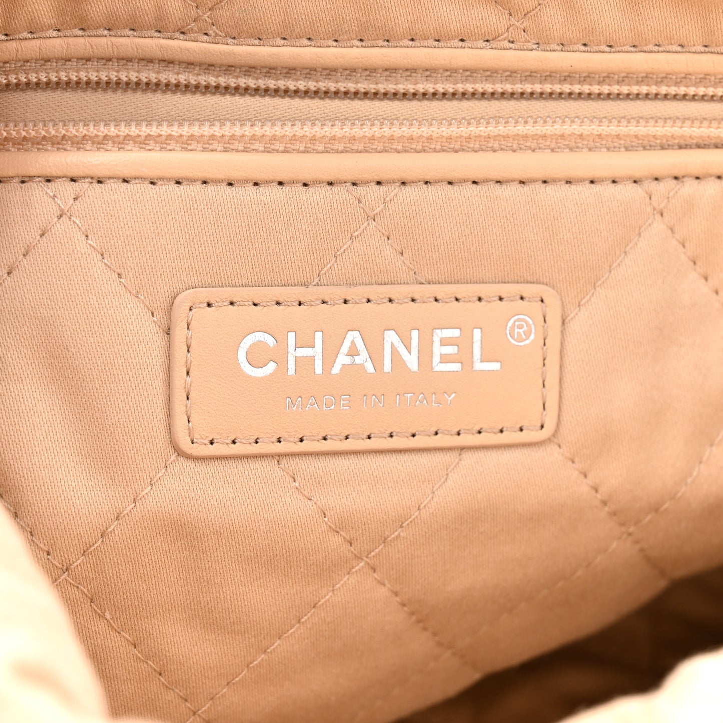 Shiny Calfskin Quilted Small Chanel 22 White Black
