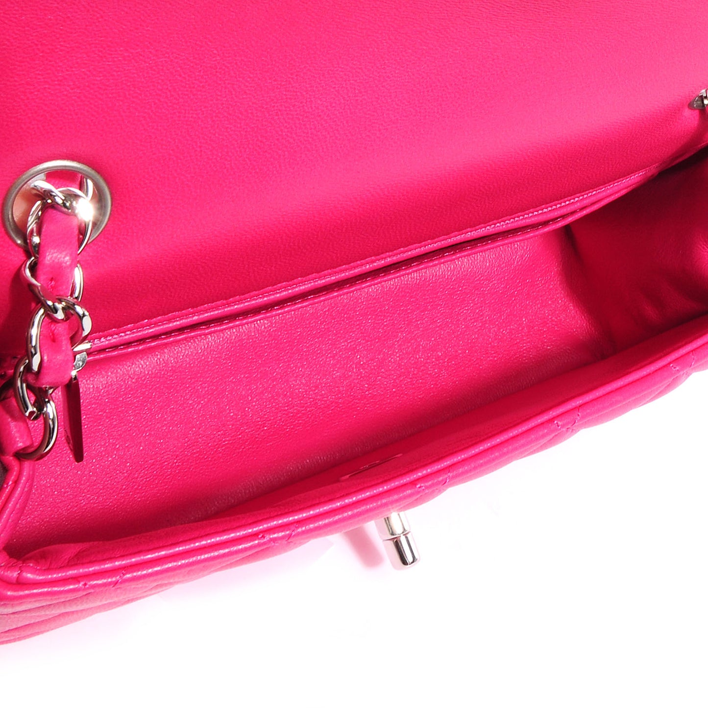 Lambskin Quilted Mini Flap Dark Pink