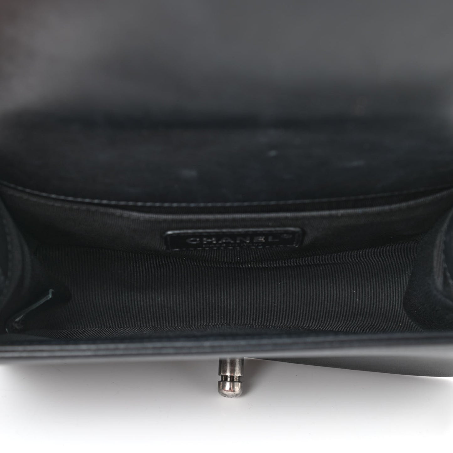 Lambskin Quilted Small Boy Flap Black