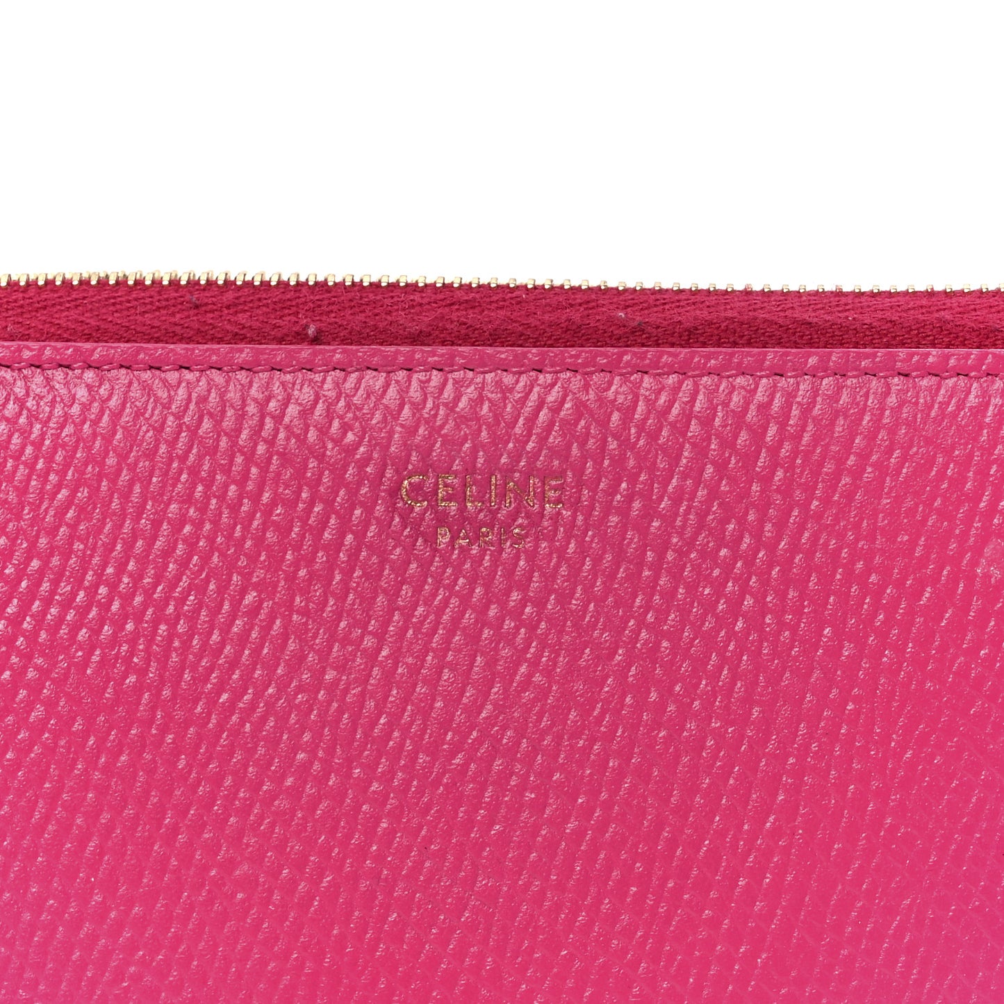 Grained Calfskin Large Zip Around Multifunction Wallet Pink