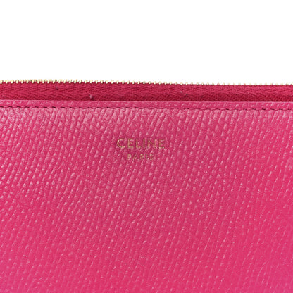 Celine Grained Calfskin Large Zip Around Multifunction Wallet Pink 6 of 11