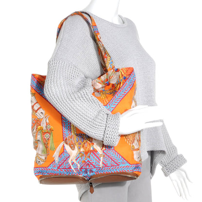 Hermes Silky Pop La Danse du Cheval Marwari Shopper Tote 2 of 12