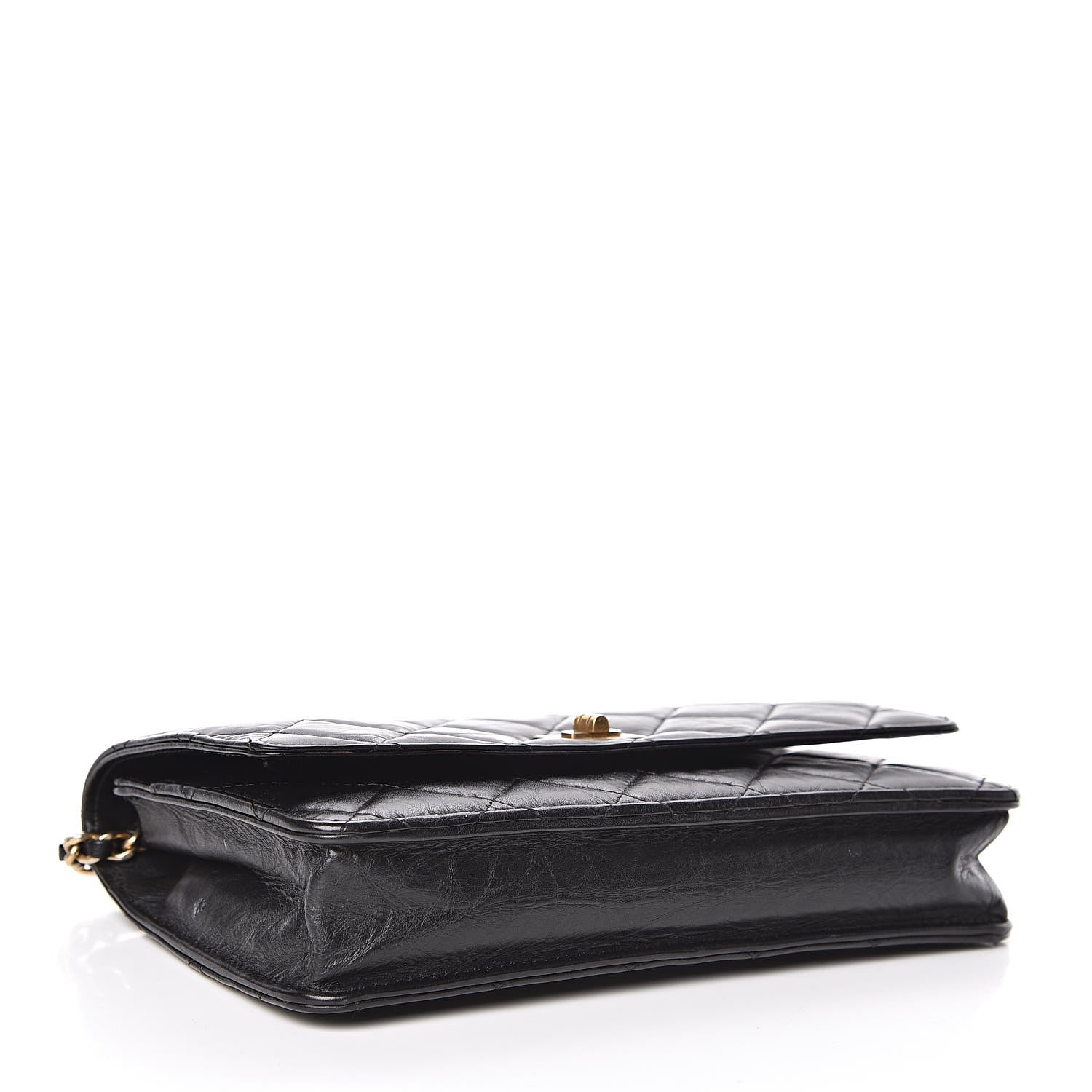 Chanel Aged Calfskin Quilted Reissue Wallet On Chain WOC Black 4 of 12