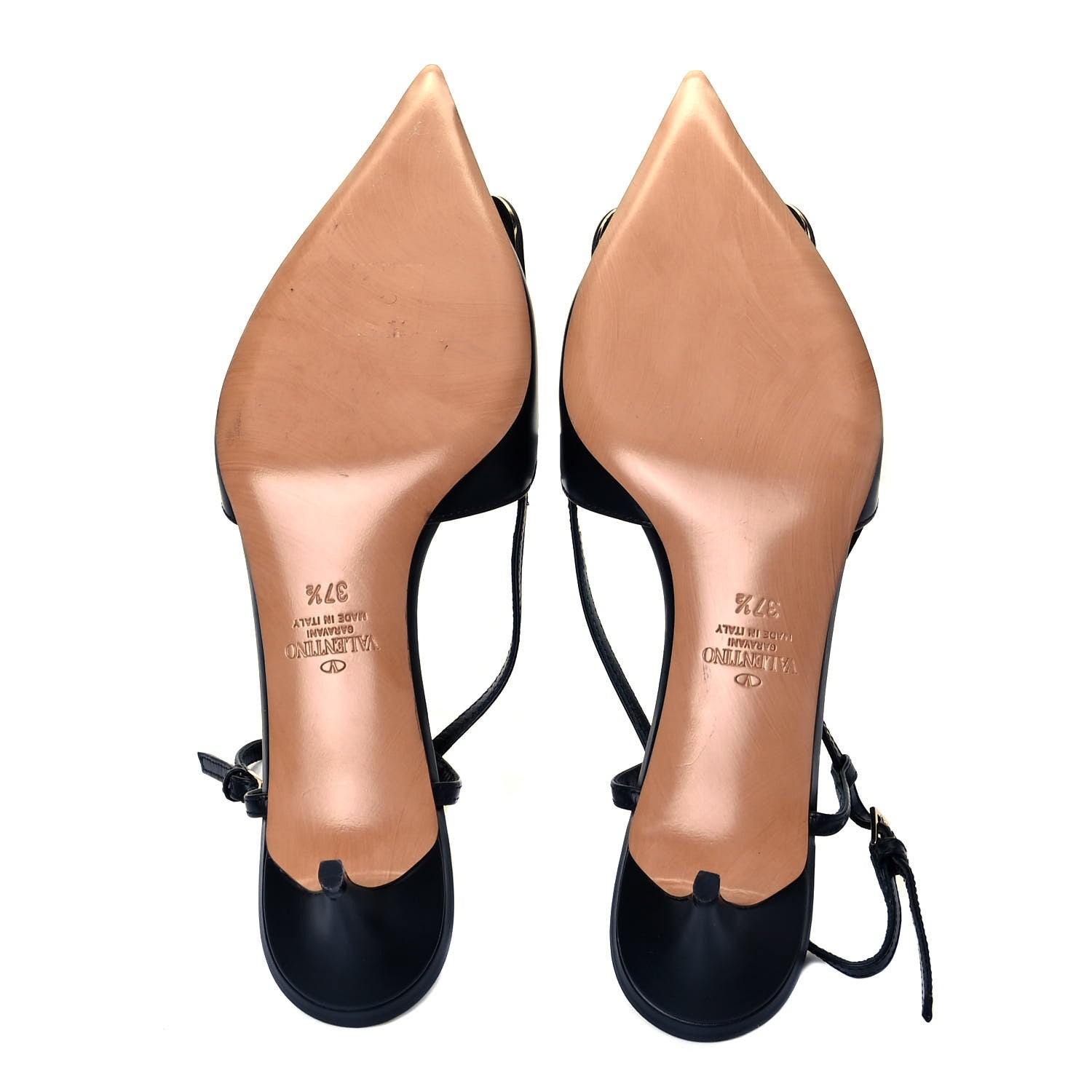 Valentino Garavani Calfskin Tonal Vlogo Slingback 40mm Pumps 37.5 Black 6 of 11