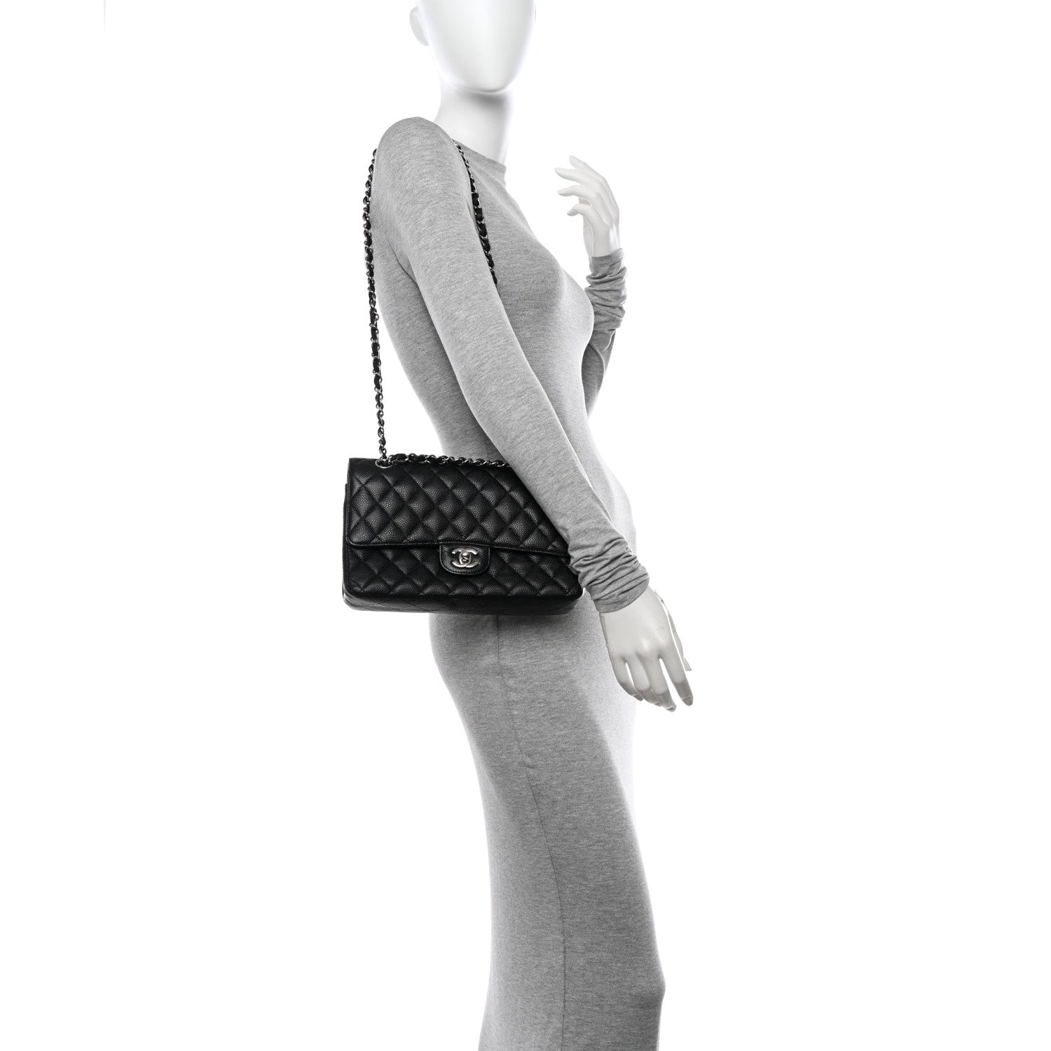 Chanel Caviar Quilted Medium Double Flap Black 3 of 10