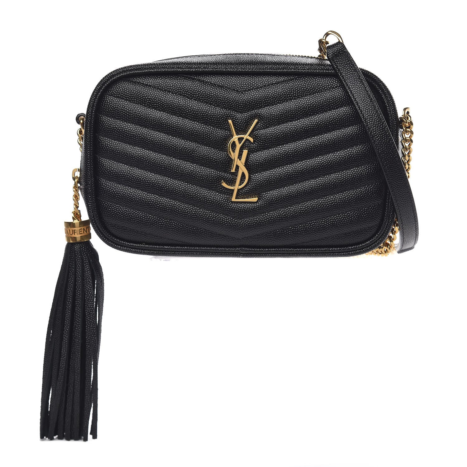 Saint Laurent Grain De Poudre Matelasse Monogram Mini Lou Camera Bag Black 1 of 11