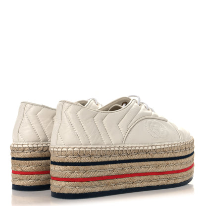 Gucci Nappa Matelasse GG Pilar Flatform Lace-Up Espadrilles 36.5 Great White 5 of 9