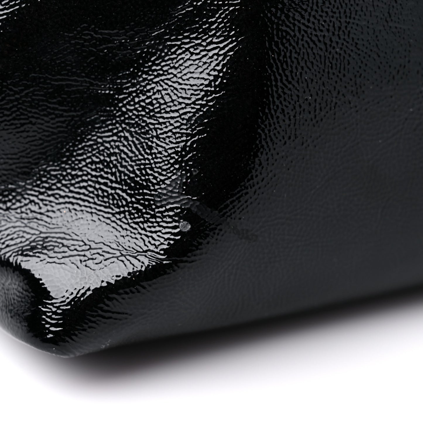 Patent Medium Soho Chain Shoulder Bag Black