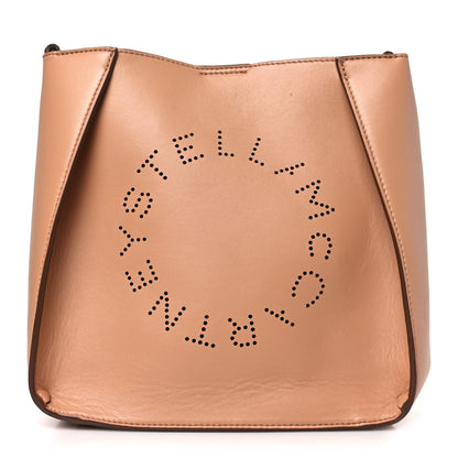 Stella McCartney Eco Alter Nappa Perforated Logo Mini Crossbody Dark Taupe 1 of 7
