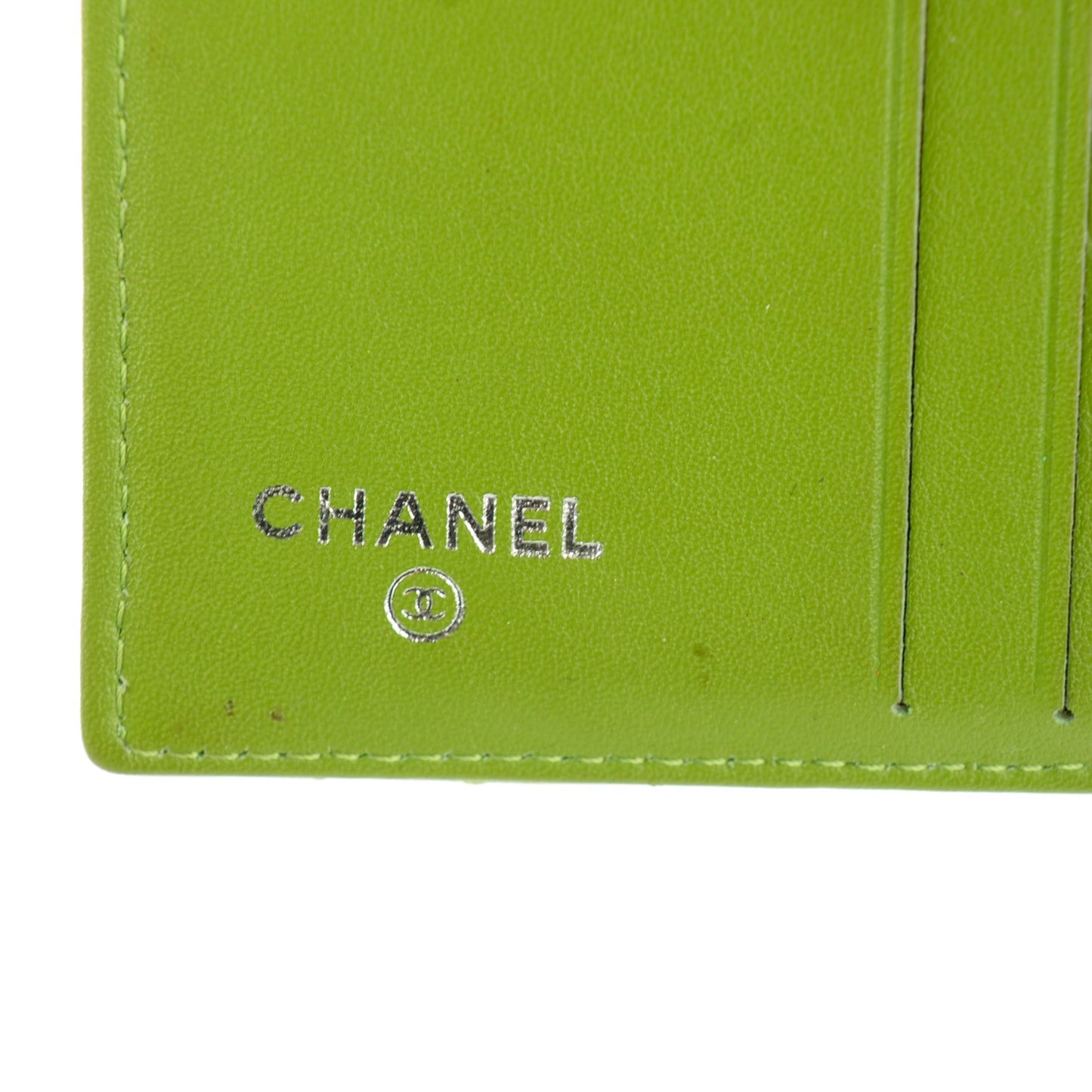 Patent Quilted Brilliant Compact Wallet Light Green