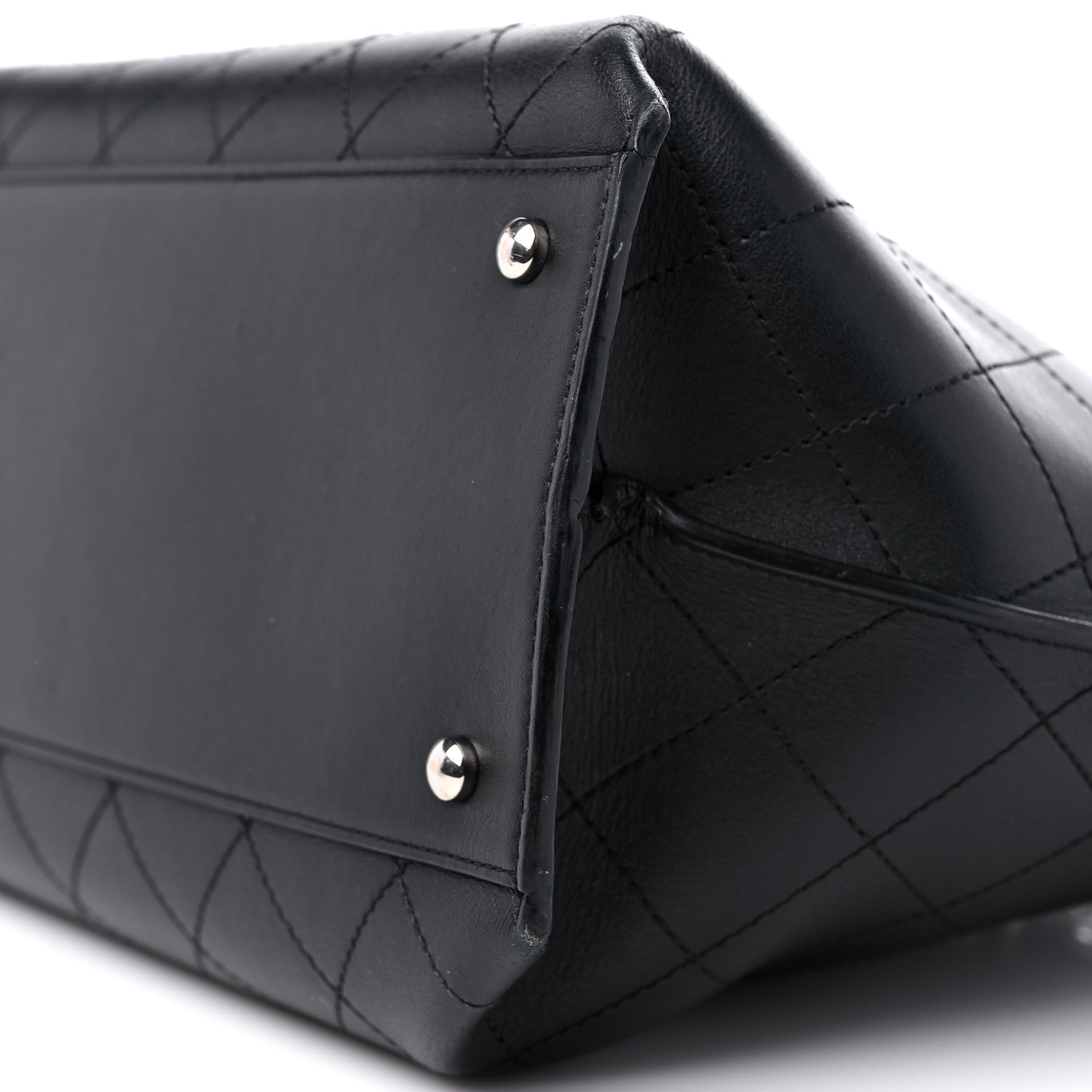 Chanel Calfskin Stitched Shopping Tote Black 8 of 9