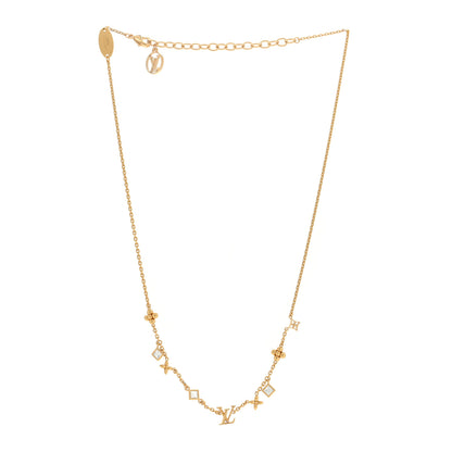 Louis Vuitton Metal Crystal LV In The Sky Necklace Gold 2 of 4
