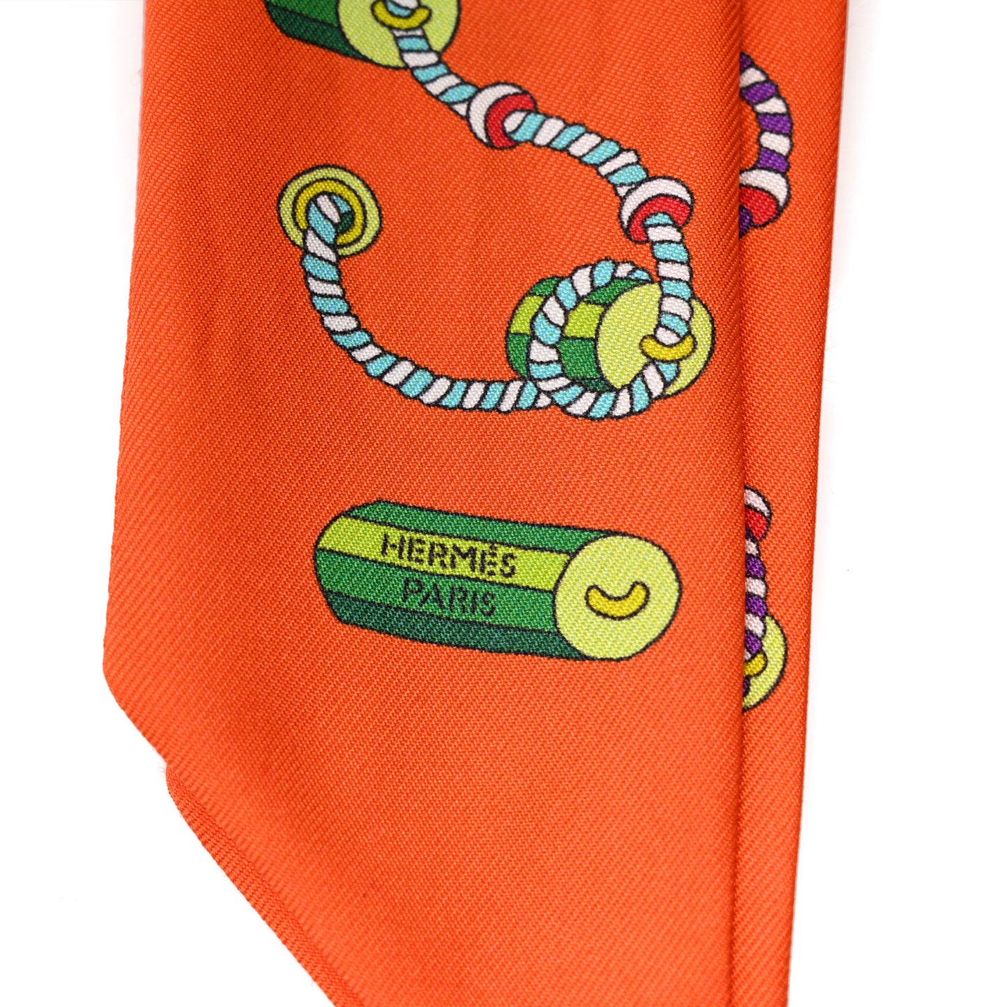 Silk Cordages Twilly Scarf Orange