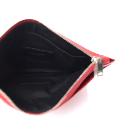 Saint Laurent Grain De Poudre Chevron Monogram Bill Pouch Red 5 of 8