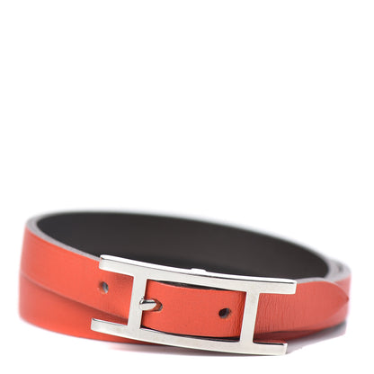 Hermes Swift Behapi Double Tour Reversible Bracelet L Capucine Chocolate 1 of 5