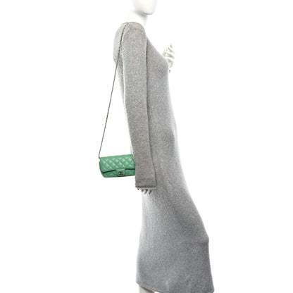 Chanel Caviar Quilted Flap Phone Holder With Chain Green 2 of 12