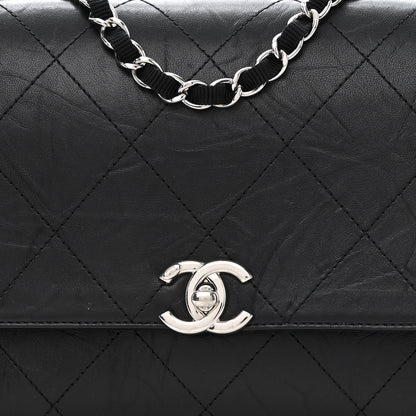 Chanel Crumpled Calfskin Flap Bag Black 8 of 11