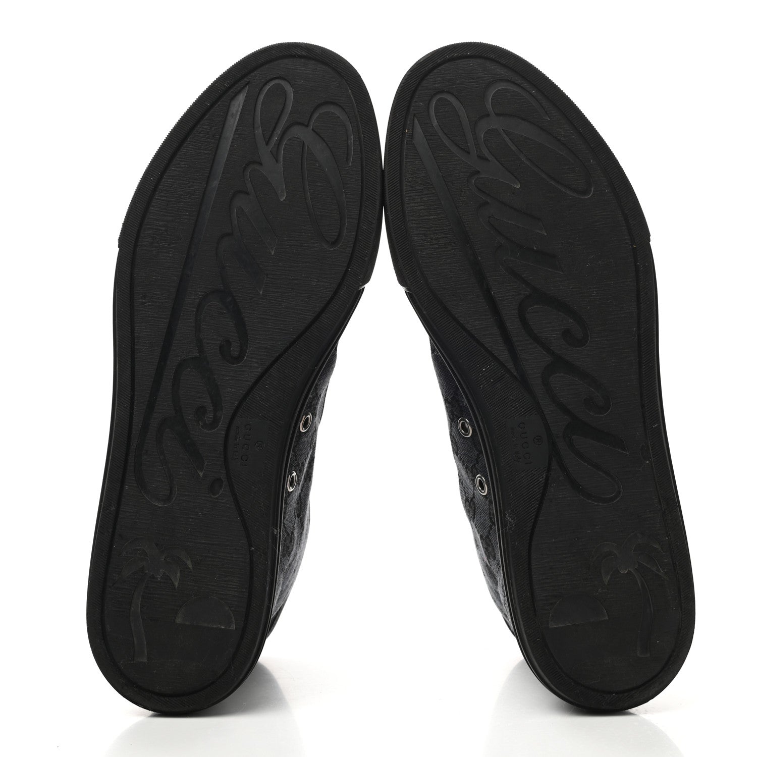 Gucci Monogram Mens High Top Sneakers 8 Black 5 of 9