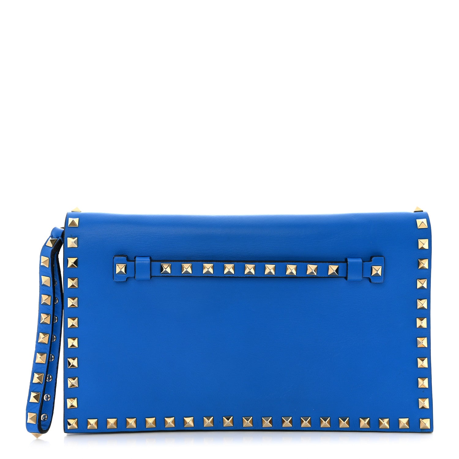 Valentino Garavani Nappa Rockstud Wristlet Clutch Blue Fluo 1 of 15