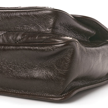 Saint Laurent Crinkled Calfskin Matelasse Monogram Medium Niki Chain Satchel Chocolate 8 of 8