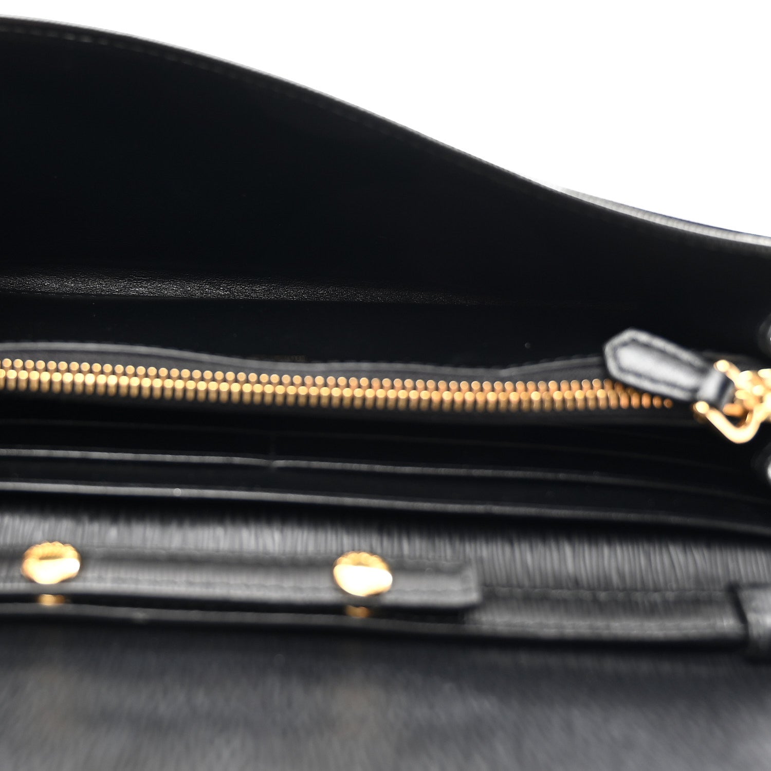 Prada Vitello Move Metal Oro Chain Wallet Black 8 of 10