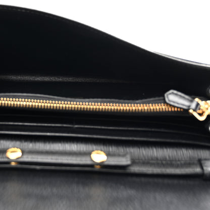 Prada Vitello Move Metal Oro Chain Wallet Black 8 of 10