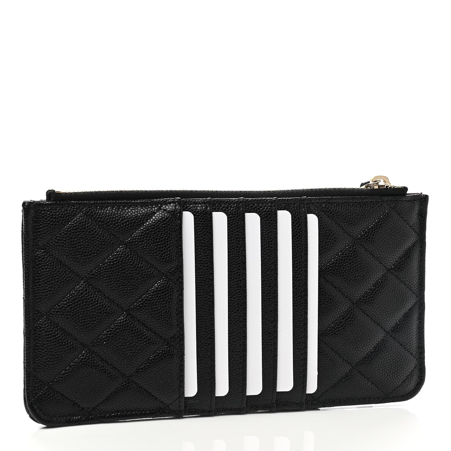 Chanel Caviar Quilted Classic Flat Wallet Pouch Black 3 of 8
